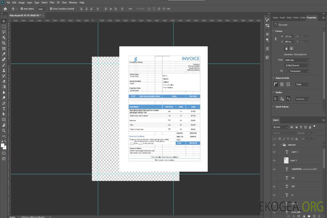 Modèle de facture d'estimation de toiture template